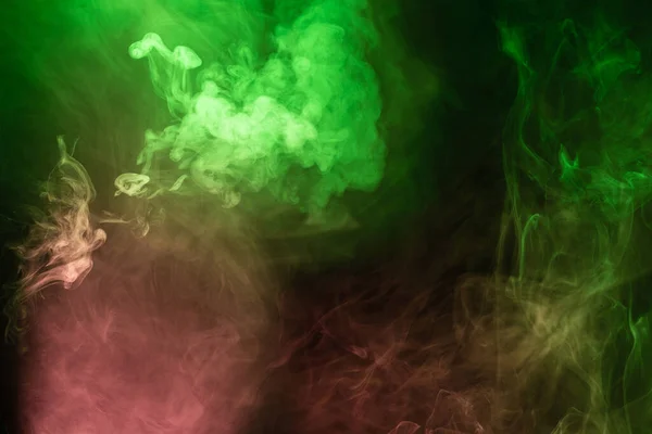 Green Pink Steam Black Background Copy Space — Stock Photo, Image