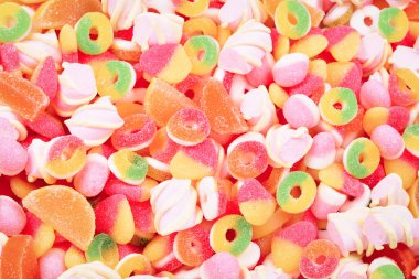 Çeşit çeşit şekerleme. Üst görünüm. 