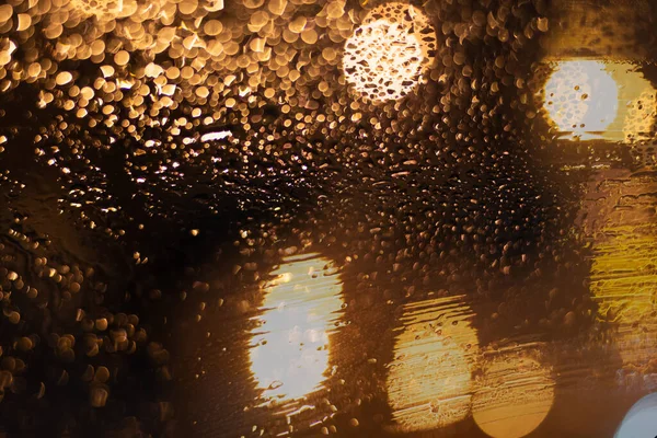 Fond Flou Avec Des Gouttes Pluie Des Lumières — Photo