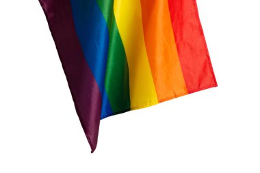 Arka plan olarak gökkuşağı bayrağı. Üst Manzara. LGBT bayrağı. 