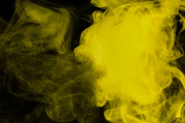 Vapor Amarelo Sobre Fundo Preto Espaço Cópia — Fotografia de Stock