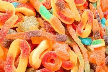 Çeşit çeşit şekerleme. Üst Manzara. Jöleli şekerler.