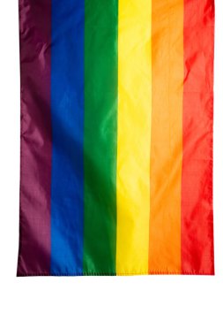 Arka plan olarak gökkuşağı bayrağı. Üst Manzara. LGBT bayrağı. 