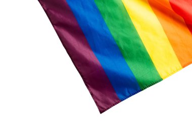 Arka plan olarak gökkuşağı bayrağı. Üst Manzara. LGBT bayrağı. 