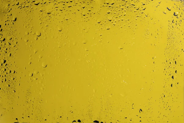 Желтый Задник Каплями Воды Копирование Пространства — стоковое фото
