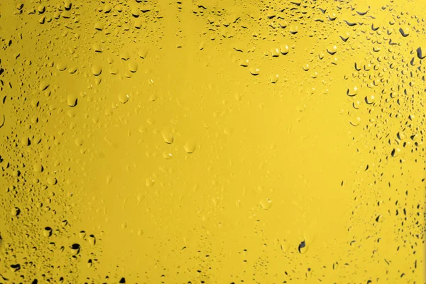 Жовта Спина Краплями Води Копіювати Простір — стокове фото