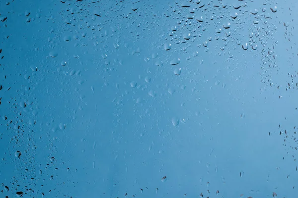 Блакитна Спина Краплями Води Мокрий Келих Копіювати Простір — стокове фото