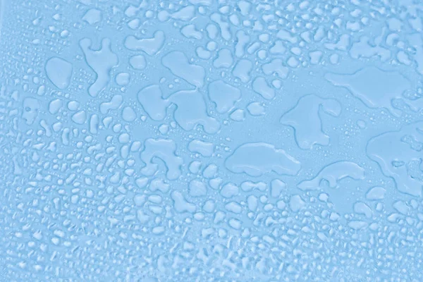 Cristal Azul Con Gotas Agua Vidrio Mojado Copiar Espacio —  Fotos de Stock