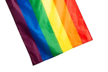 Arka plan olarak gökkuşağı bayrağı. Üst Manzara. LGBT bayrağı. 