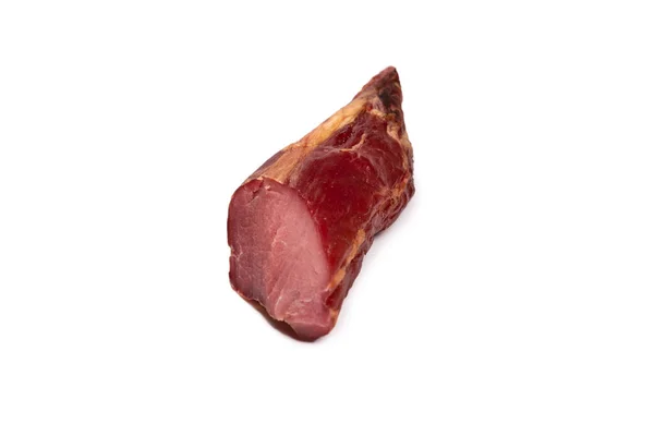 Gerookt Vlees Geïsoleerd Een Witte Achtergrond — Stockfoto