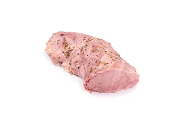 Gekookt Vlees Gekookt Varkensvlees Geïsoleerd Een Witte Achtergrond Bovenaanzicht — Stockfoto