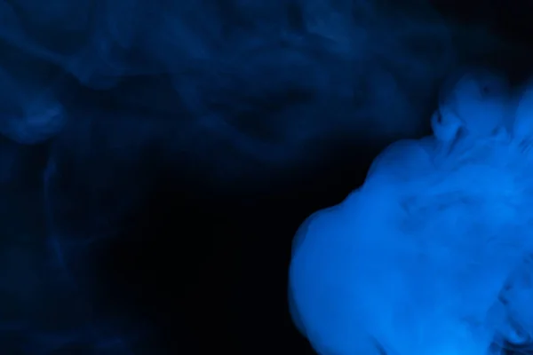 Vapor Azul Sobre Fondo Negro Copiar Espacio — Foto de Stock