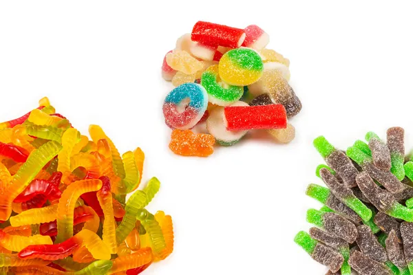 Juicy Colorful Jelly Sweets Gummy Candies Snakes — Stock Photo, Image