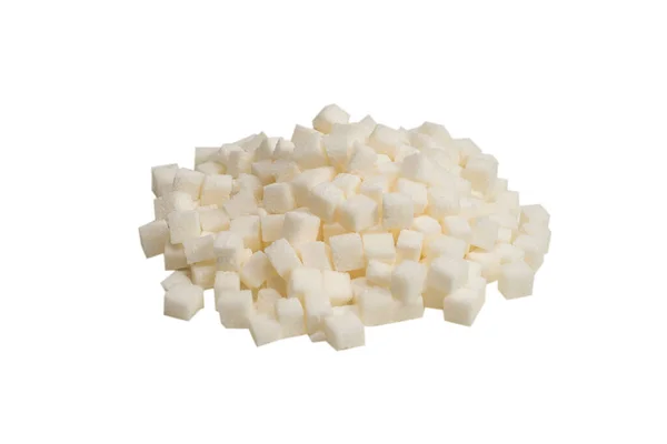 Pile Sugar Cubes Isolated White Background — Stock Photo, Image
