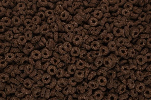 Kukuřičné Vločky Pozadí Textura Čokoládové Kroužky — Stock fotografie
