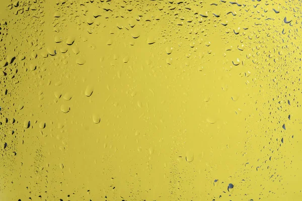 Yellow Backgrond Water Drops Copy Space — Stock Photo, Image