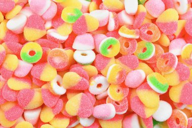 Çeşit çeşit şekerleme. Üst görünüm.