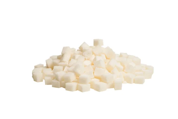 Een Stapel Suikerklontjes Geïsoleerd Witte Achtergrond — Stockfoto