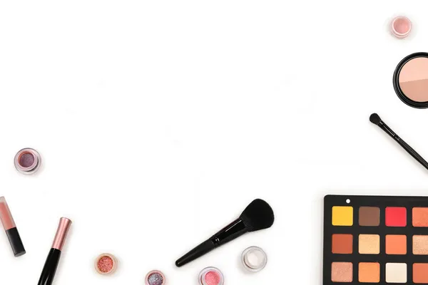 Produits Maquillage Professionnels Avec Produits Cosmétiques Beauté Ombres Paupières Pigments — Photo