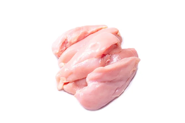 Raw Chicken Fillet Isolated White Background Top View — Stock Photo, Image