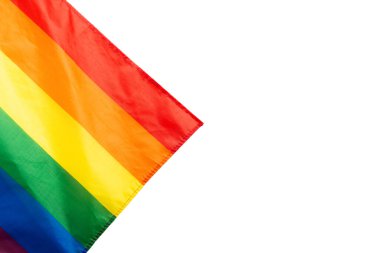 Arka plan olarak gökkuşağı bayrağı. Üst Manzara. LGBT bayrağı. 