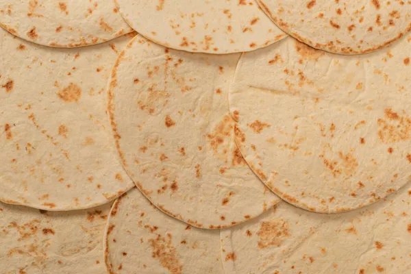 Pitta Ψωμί Απομονώνονται Λευκό Φόντο Άνω Όψη — Φωτογραφία Αρχείου