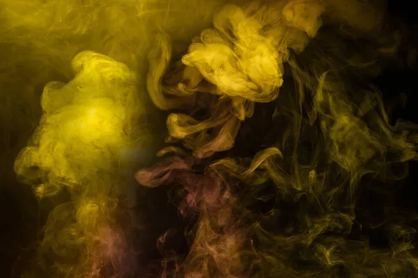 Yellow Pink Steam Black Background Copy Space — Stock Photo, Image