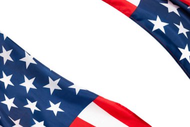 Arka plan olarak Amerikan bayrağı. Üst görünüm.