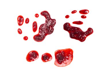 Kırmızı reçel beyaz üzerine sıçradı