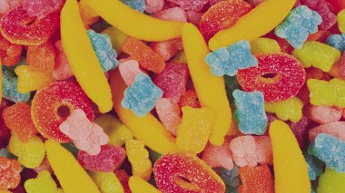 Çeşit çeşit şekerleme. Üst Manzara. Jöleli şekerler.