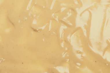 Arka plan olarak mantar sosu. Üst görünüm.