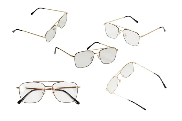 Gafas Moda Transparentes Aisladas Sobre Fondo Blanco — Foto de Stock