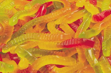 Sulu renkli jöleli şekerler. Şekerleme. Yılanlar.. 