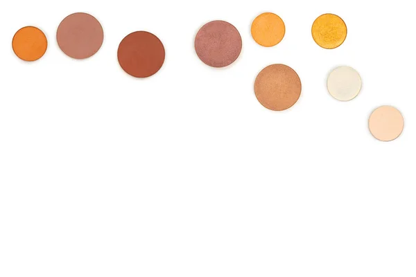 Multicolored Make Eyeshadows Isolated White Top View — Stock Photo, Image