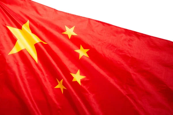 Bandeira China Agitando Como Pano Fundo Isolados — Fotografia de Stock