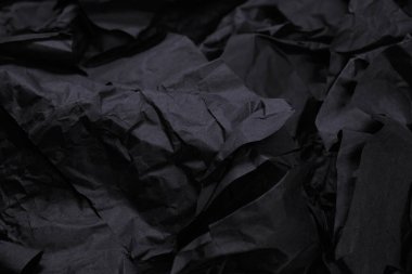 Soyut siyah kağıt dokusu arkaplanı. Üst Manzara. Boşluğu kopyala. 