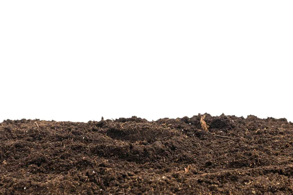 Jord För Växt Isolerad Vit Bakgrund Markmönster — Stockfoto