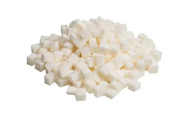 Pile Sugar Cubes Isolated White Background — Stock Photo, Image