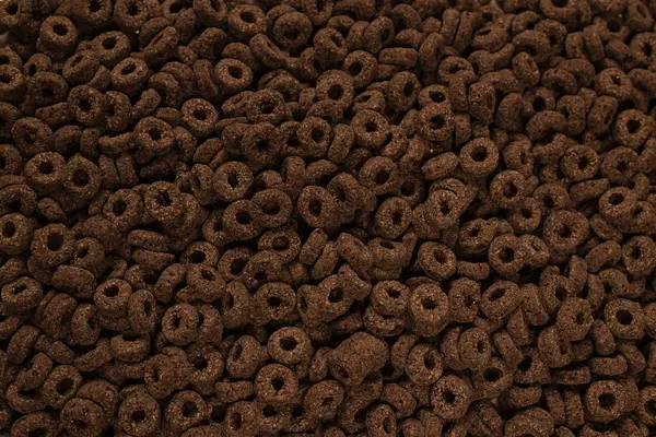 Kukoricapehely Háttér Textúra Csokigyűrű — Stock Fotó