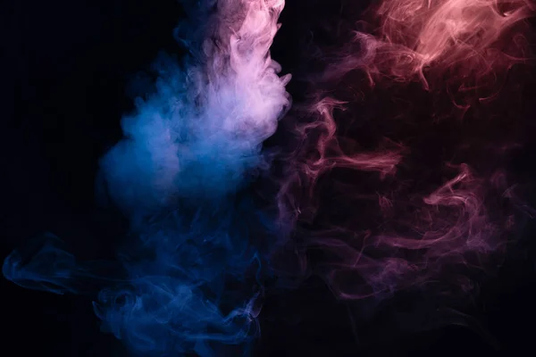 Blue Pink Steam Black Background Copy Space — Stock Photo, Image