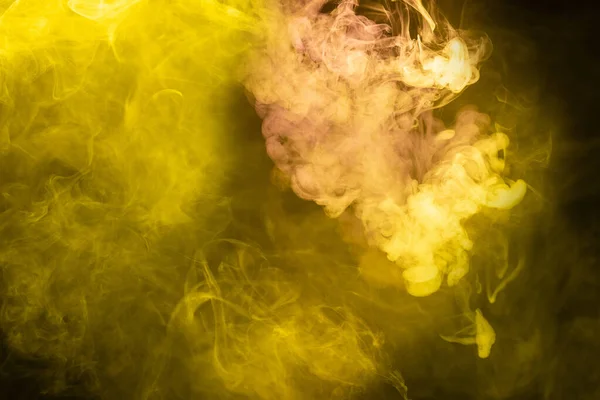 Yellow Pink Steam Black Background Copy Space — Stock Photo, Image