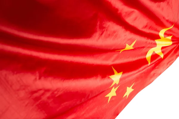 Bandeira China Agitando Como Pano Fundo Isolados — Fotografia de Stock