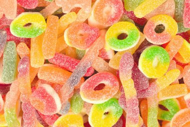 Çeşit çeşit şekerleme. Üst Manzara. Jöleli şekerler.