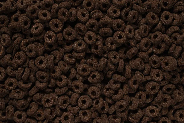 Flocos Milho Fundo Textura Anéis Chocolate — Fotografia de Stock