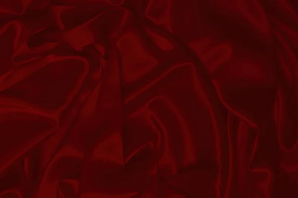 丰富而豪华的红色丝绸面料背景 顶部视图 — 图库照片