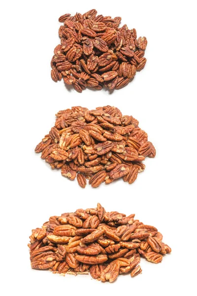 Pecan Nut Isolated White Background Top View — Stock Photo, Image