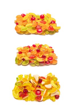 Lezzetli jelibon şekerler. Üst görünüm. 