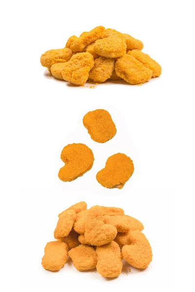 Nuggets Izolowane Białym Tle — Zdjęcie stockowe