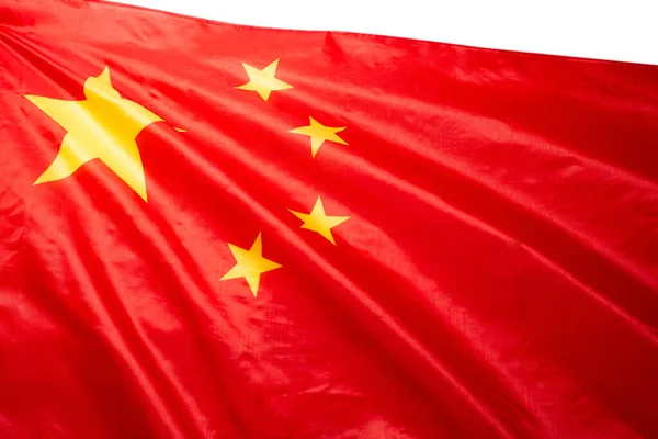 Bandeira China Agitando Como Pano Fundo Isolados — Fotografia de Stock