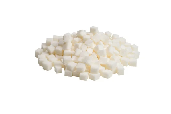 Stos Kostek Cukru Izolowanych Białym Tle — Zdjęcie stockowe